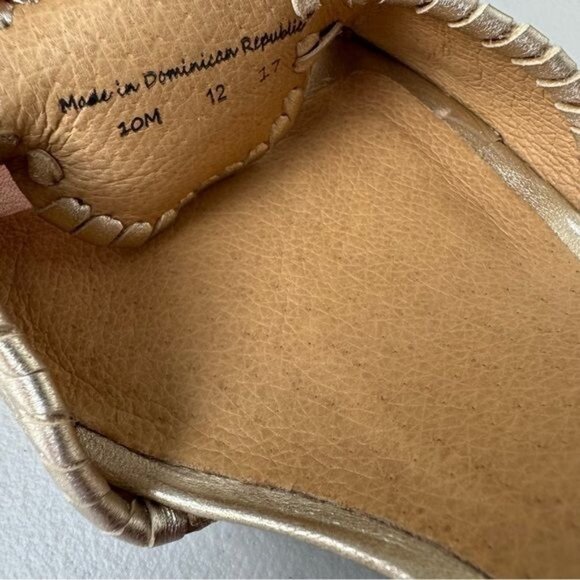 Jack Rogers Luccia stardust gold wedge heeled sandals ankle strap 10 - Picture 10 of 11